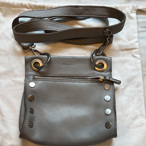 HAMMITT  LEATHER CROSSBODY TONY GRAY/SILVER HARDWARE SOLD OUT - Picture 2 of 9